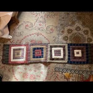Handcrafted Patchwork Table Runner - Rustic Plaid Design